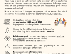Flyer groupe de parole parents endeuillés Ain