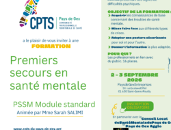 Formation premiers secours santé mentale st genis pouilly Ain les 2 et 3 septembre 2026a