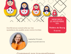Flyer conférence "Il n'y a pas de parent parfait" le 25 novembre 2026 à Bourg-en-Bresse.