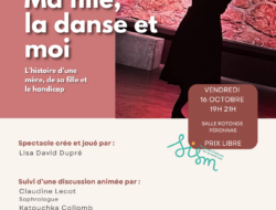 Flyer "Ma fille, la danse et moi", conférence dansée le 16 octobre à Péronnas, pendant les Semaines d'information sur la Santé Mentale